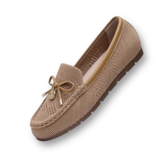 Loafers Women Comfortable Knit Slip-On Shoes-Breathable Size 11 Mesh Flat Brown - Picture 4 of 15